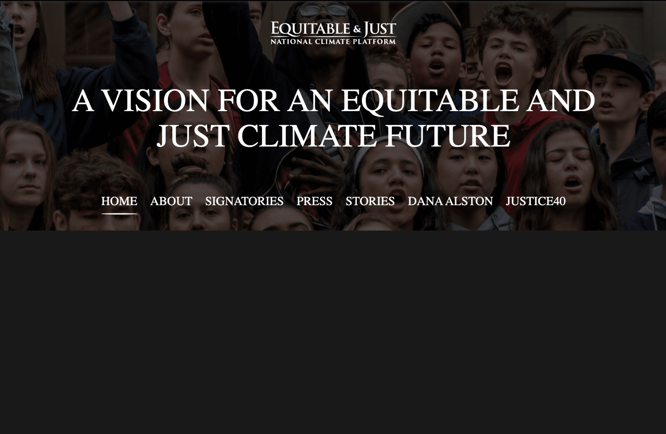 Equitable and Just National Climate Platform Interface State